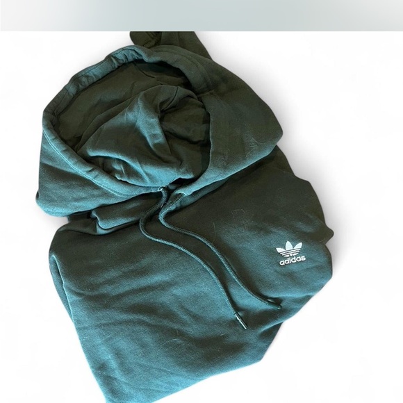 Adidas Green Cropped Hoodie - Picture 2 of 2